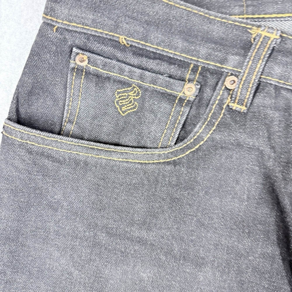 Rocawear Jeans Mens 42x34 Dark Wash Straight Leg Embroidered Logo Y2K HipHop - Picture 4 of 13